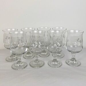 Vintage Pfaltzgraff Bouquet 8oz Wine Glasses (8)